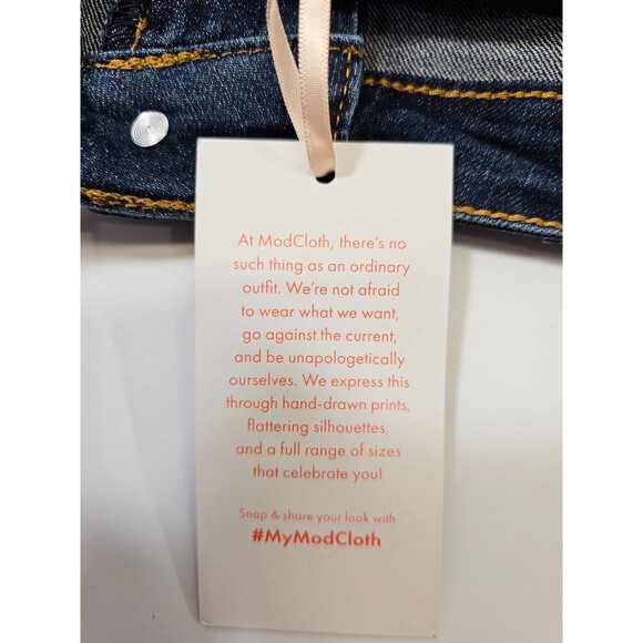 ALK Women's 8 Modcloth Dark Wash Denim‎ Classic  Blue Jean Mini Skirt NEW NWT - Picture 4 of 6